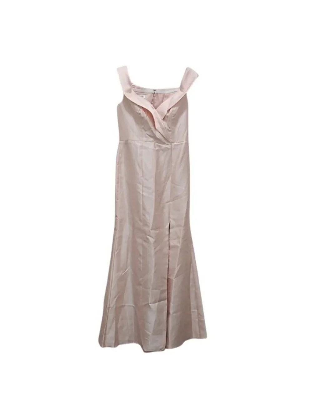 Alfred Sung Off The Shoulder Cuff Trumpet Gown Size 4 New Bridesmaid D760 Blush - Picture 2 of 7
